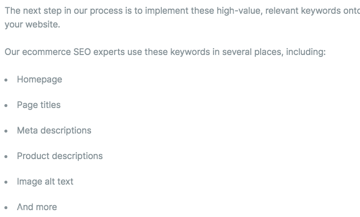 Keyword implementation